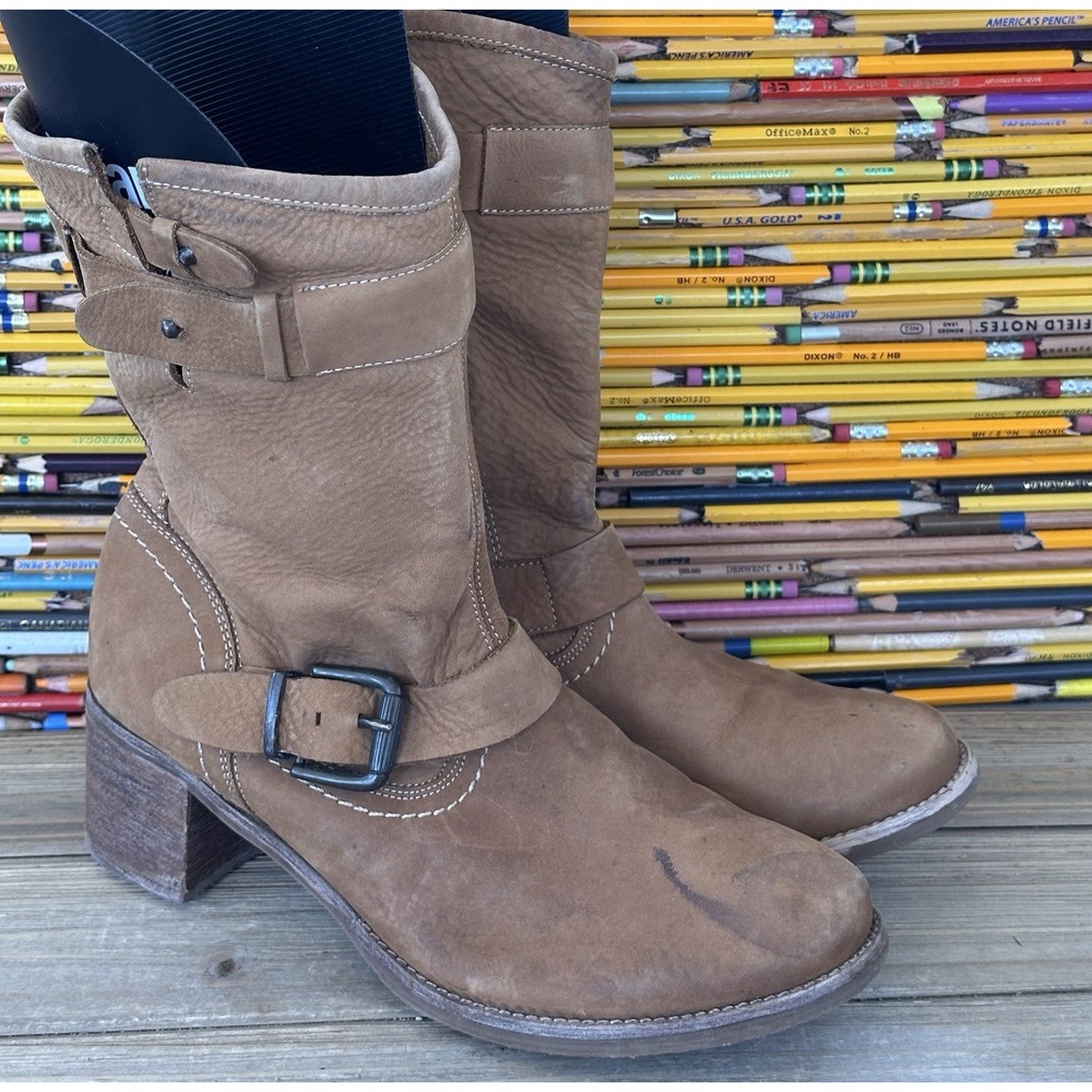 MATISSE Nubuck Mid-Calf Boho Boots Brown Suede Women's 9.5 M